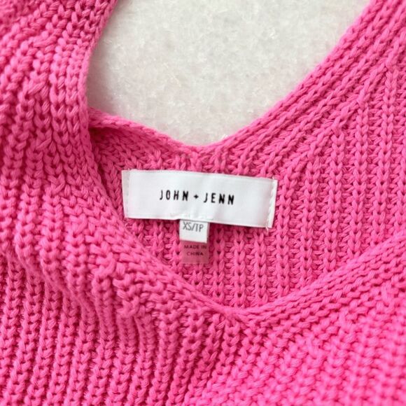John + Jenn Pink Ribbed Knit Tank Top  | XS - Picture 3 of 6
